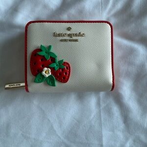 Kate Spade Cream Wallet with Strawberry Design